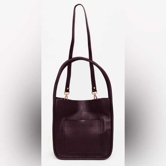 BNWT Kaeiu Leather Loop Tote in Bordeaux 🍷🍫♥️ - Picture 2 of 15